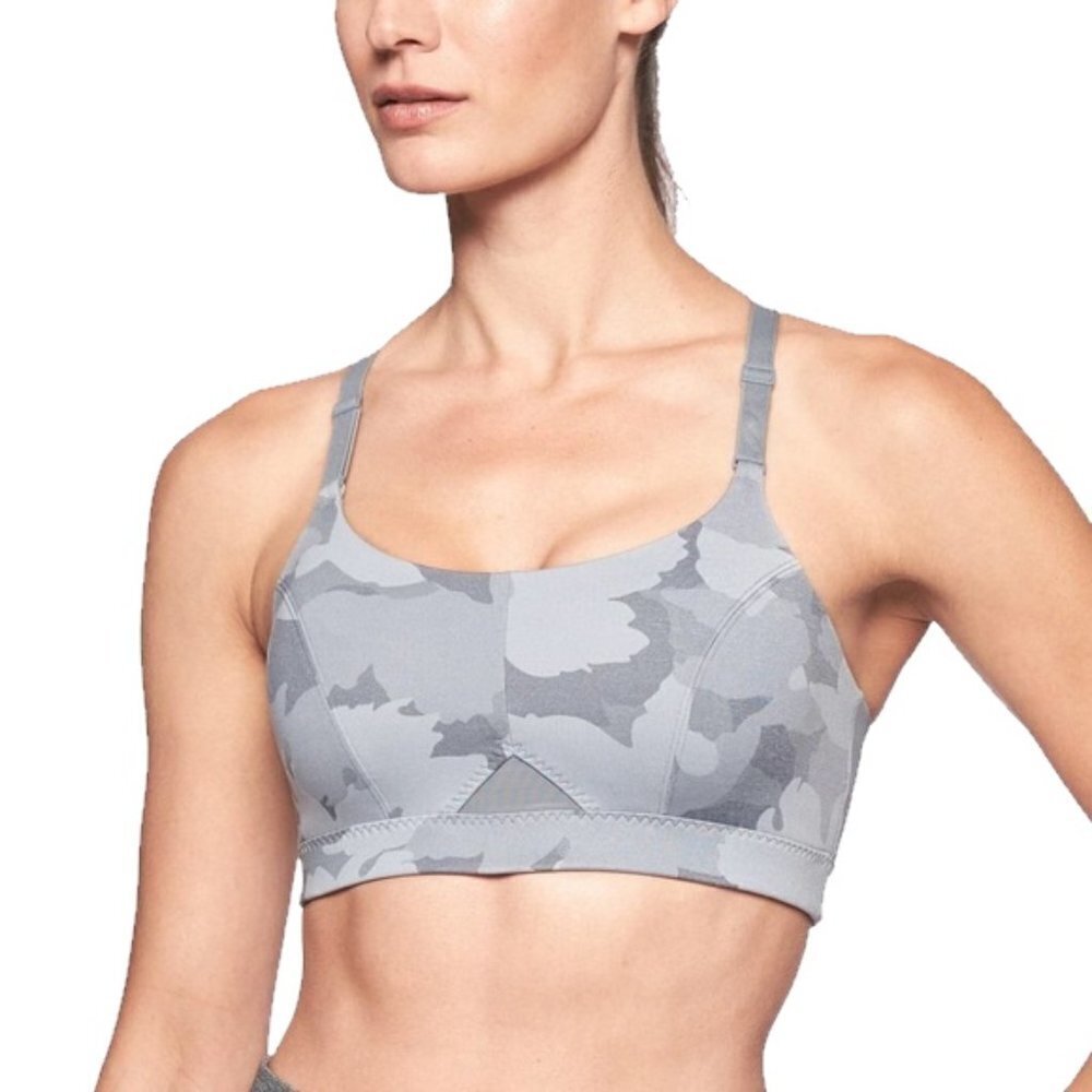 Athleta All In Camo Print‎ Bra Gray Polyester Blend